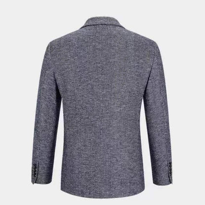 Wool Blend Classic Fashion Patterned Tweed Single-Breasted Blazer Jacket