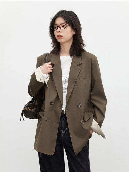 New Women Blazers Coat Loose Casual Plus Size Office Ladies Suit Jacket Spring Autumn 2026 Female Overcoat