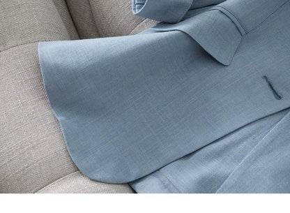 Spring Summer New Style Korean Version Silk Fashion Small Suit Jacket Women Thin Sleeve Seven Button Slim Fit Western Wear