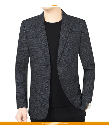 Blazer Men's Fashionable High-end Business-oriented Outdoor Gentleman's Trendy Checked Casual Wear for Hosting Weddings Blazer