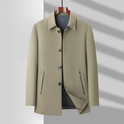 Men's 2025 Spring Fashion Handsome Trend Solid Color All-in-One Casual Business Jacket Loose Simple Lapel Top Coat
