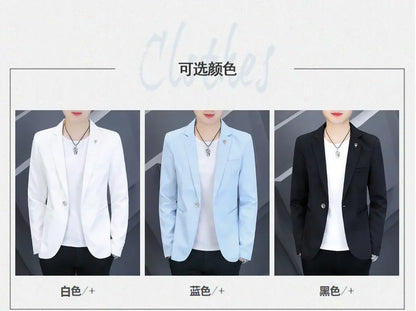 Blazer Men's Fashion Outdoor Travel Gentleman Wedding Slimming Business Versatile Trendy Casual Korean-style Formal Wear Blazer