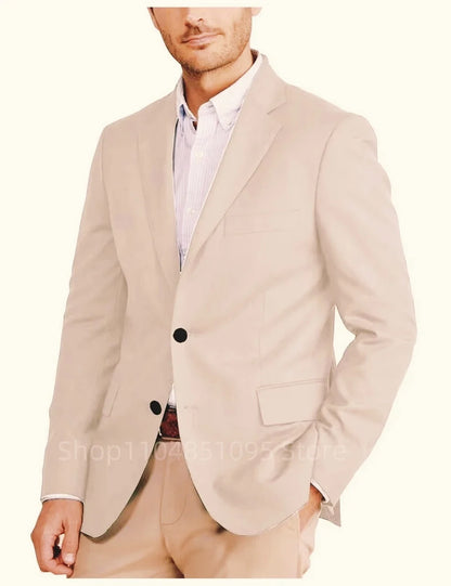 New Arrival Luxury Men Blazer Fashion Wedding Suits Blazers Male Notch Lapel Jacket Business Casual Solid Color Long Sleeve Top