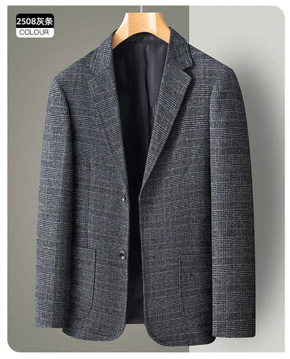 Men's Casual Loose Fit Blazer 13 Colors All-Season Plaid Suit Jacket for Men