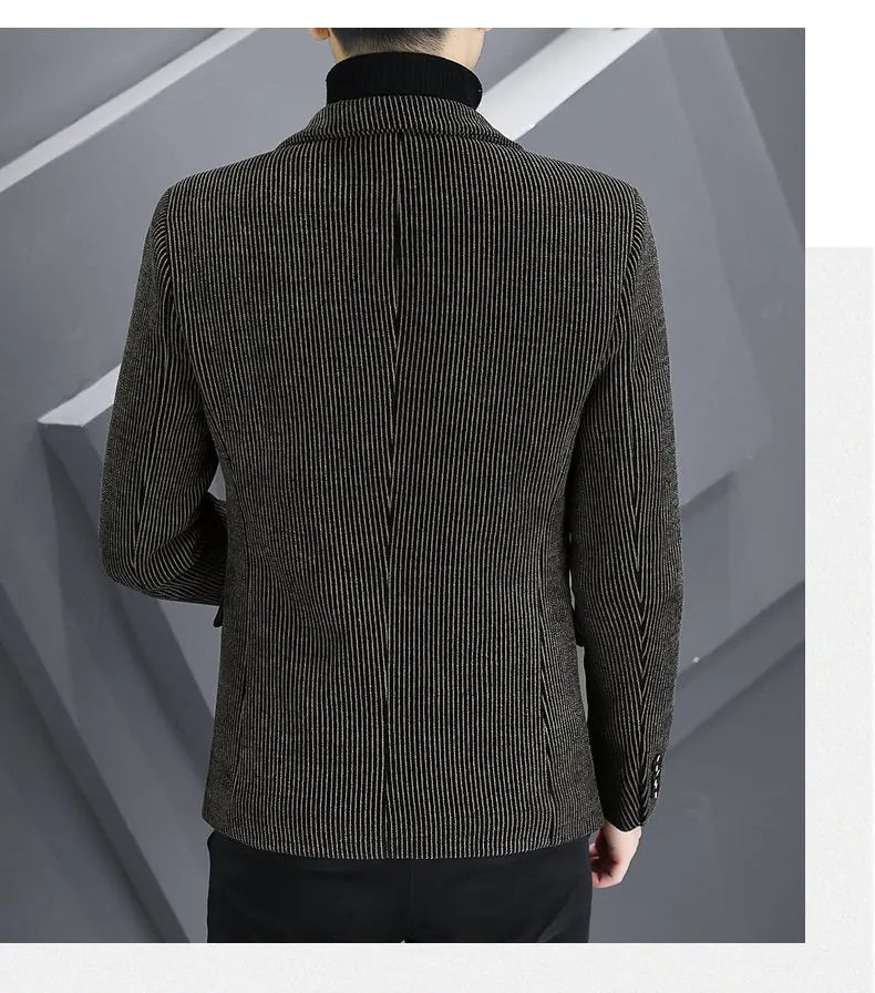 Blazer Autumn and Winter Men Fashionable Outdoor Wedding Slimming Business Casual Korean Version Golden Mink Velvet Girl Blazer