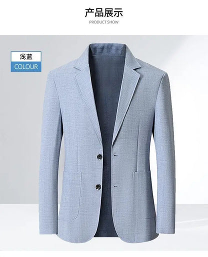 30% Linen Blazer - Men's Fashionally Fit Business Formal Wedding Gentleman's Cool Silk Lightweight Breathable Casual Blazer
