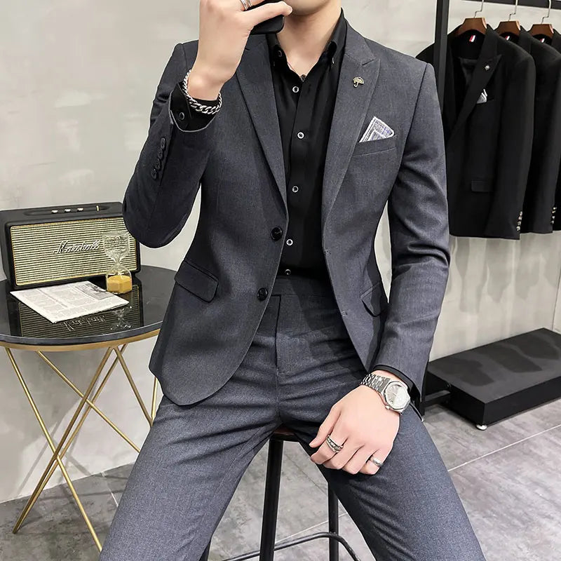 Men's Slim Fit Wedding Suit – Blazer & Pants Set
