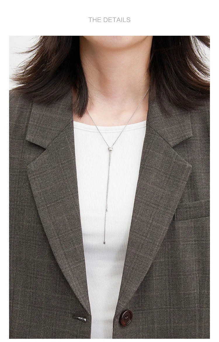 New Women Blazers Single-breasted Loose Casual Retro Striped Office Ladies Suit Jacket Female Coat Spring Autumn 2026