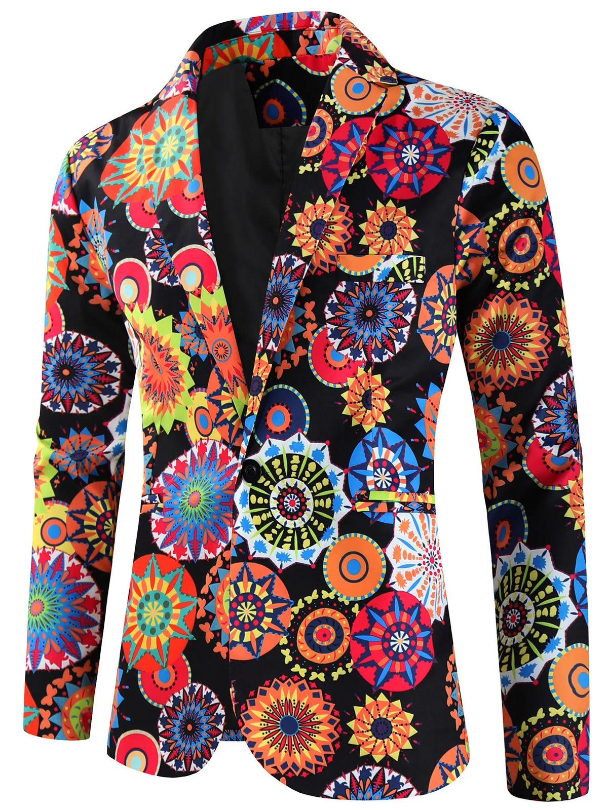 Luxury Blazers Funny Colorful Floral Printed Men Suit Jacket 2025 Ethnic Style Casual Smoking Masculino Elegant Man Party Blazer