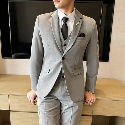Men's 3-Piece Suit – Blazer, Vest & Trousers | Smart Casual Business & Wedding Suit