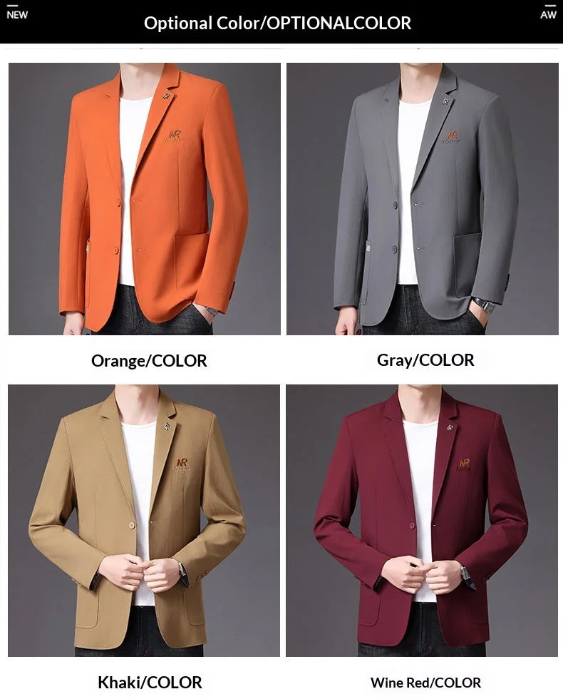 Blazer Men's Fashion Business Outdoor Travel Youth Campus Wedding Versatile Host Shaping Casual Korean Style Thin Style Blazer