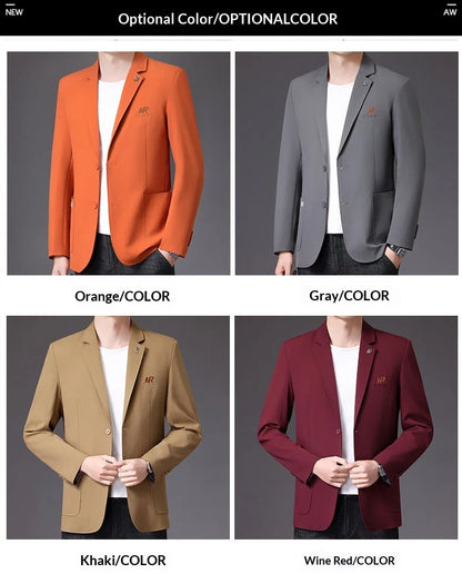 Blazer Men's Fashion Business Outdoor Travel Youth Campus Wedding Versatile Host Shaping Casual Korean Style Thin Style Blazer