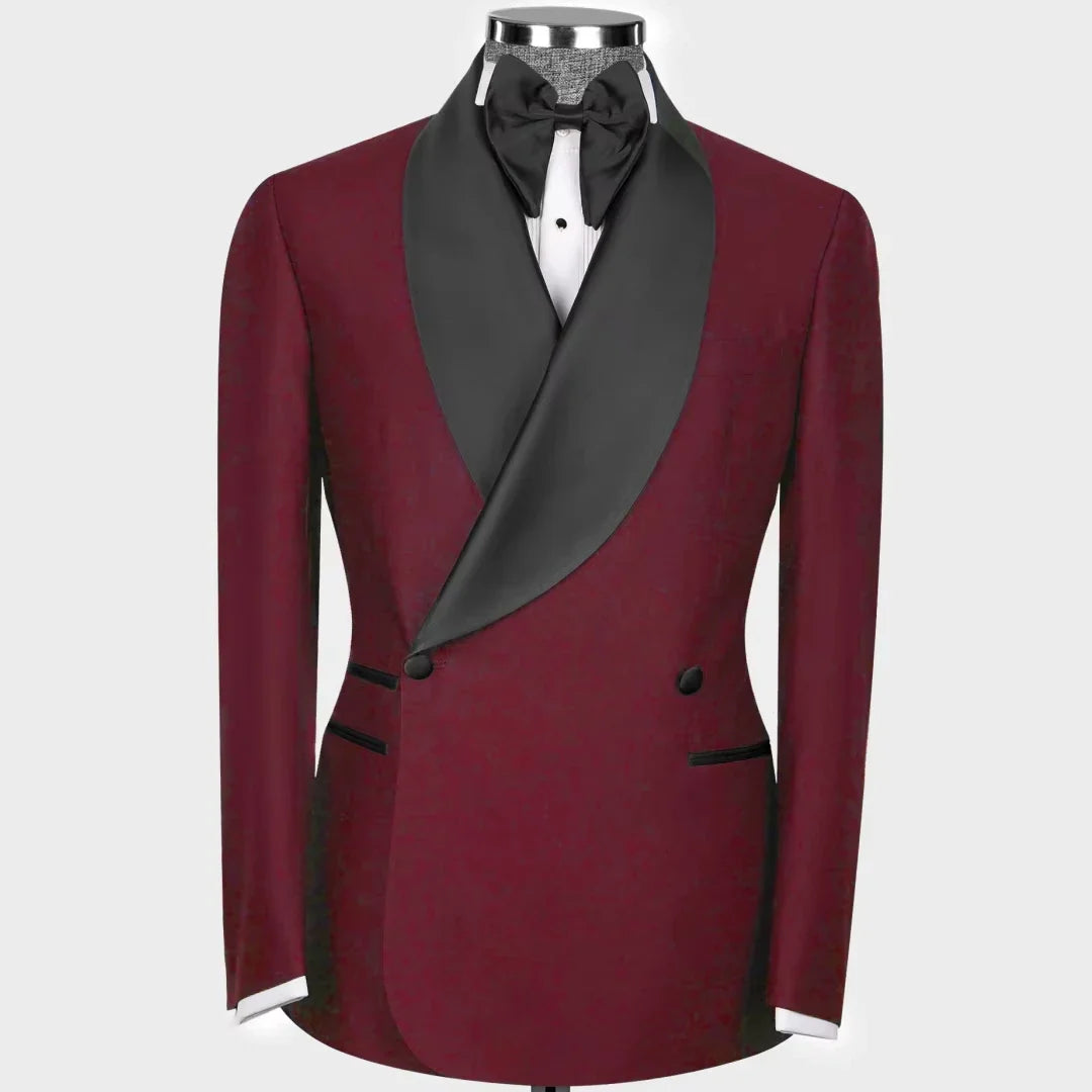 Luxury Fashion Men Suit 1 Piece Black With Bright Lapel Double Button For Wedding Banquet Work Office Business Casual Jacket