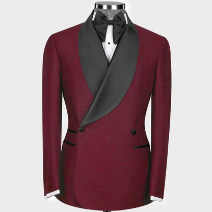 Luxury Fashion Men Suit 1 Piece Black With Bright Lapel Double Button For Wedding Banquet Work Office Business Casual Jacket
