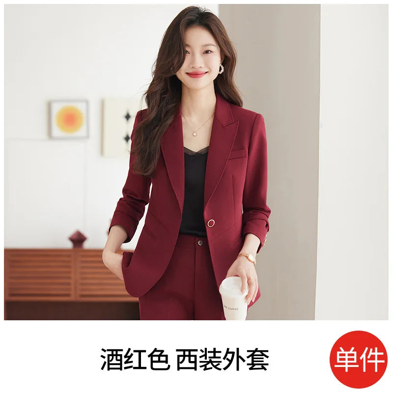 2025New Spring and Autumn High-End Manager Professional Formal Suit, High-End Women's Suit Set, Elegant Workwear, Slim Fit