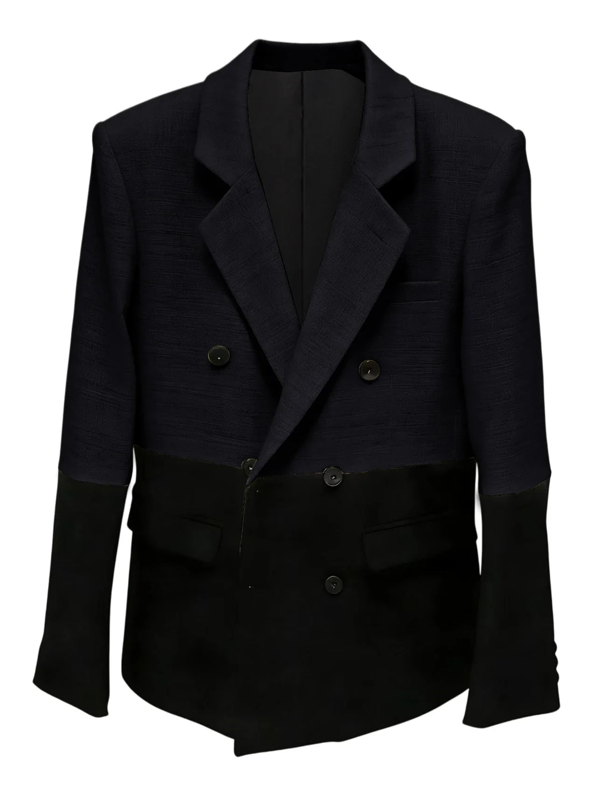 Men's Linen Color Block Blazer Double Breasted Notch Lapel Lightweight summer Sport Coat Fashion Jacket for Party & Streetwear