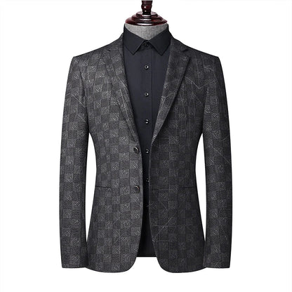 Blazer's New Men's Fashionable Business Wedding Banquet Casual Hosting Dress Showcases A High-end Middle-aged Gentleman Blazer