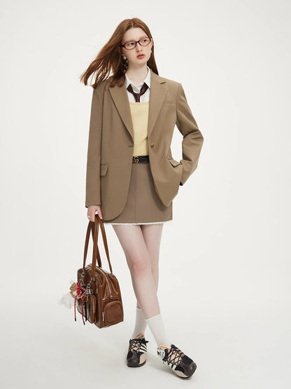 Office Lady Minimalist One Button Temperament Suit Jacket for Women in Autumn 2024 New Style Women Casual Blazer 24FS13165