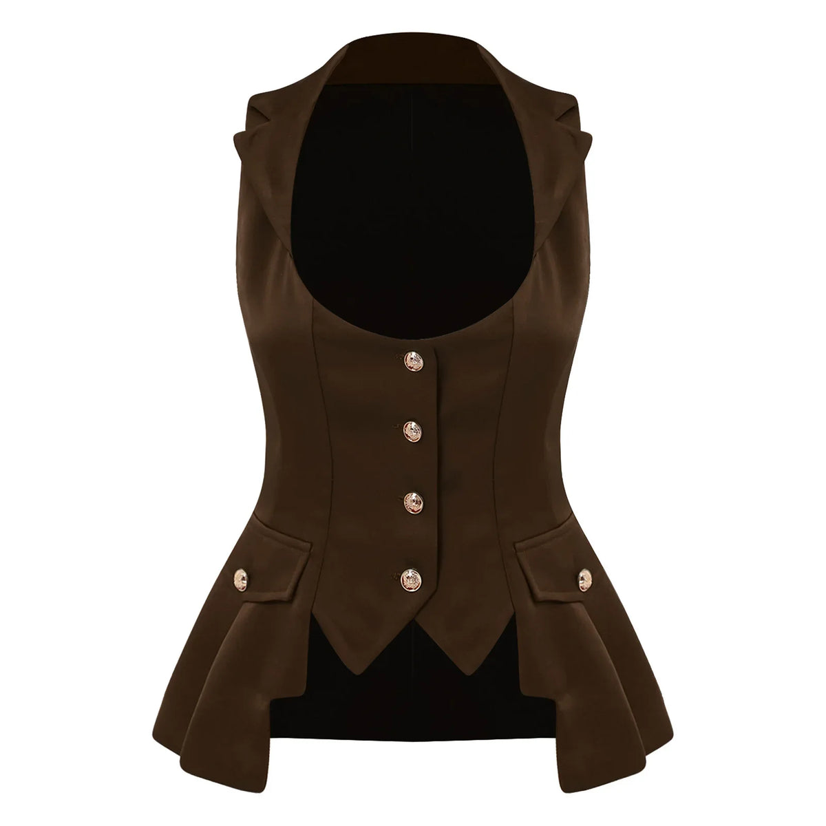 Women Victorian Waistcoat Gothic Costume Medieval Sleeveless Renaissance Satin Vests for Halloween Carnival Punk Clothing