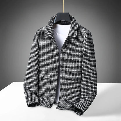 Large Size Men's Casual Jacket Lapel Shirt Handsome Spring Autumn Plus Fat Trendy Brand Loose Top for Youth