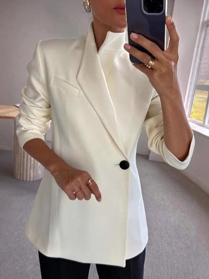 Street Style Loose Fit Long Sleeve Casual Suit Jacket Fashionable Autumn Winter Outerwear for Women