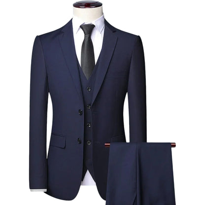 Costumes de smoking pour hommes, vestes slim de haute qualité, vêtements masculins en solde, ensemble blazer, gilet et pantalon 3 pièces, costume pour homme pour mariage