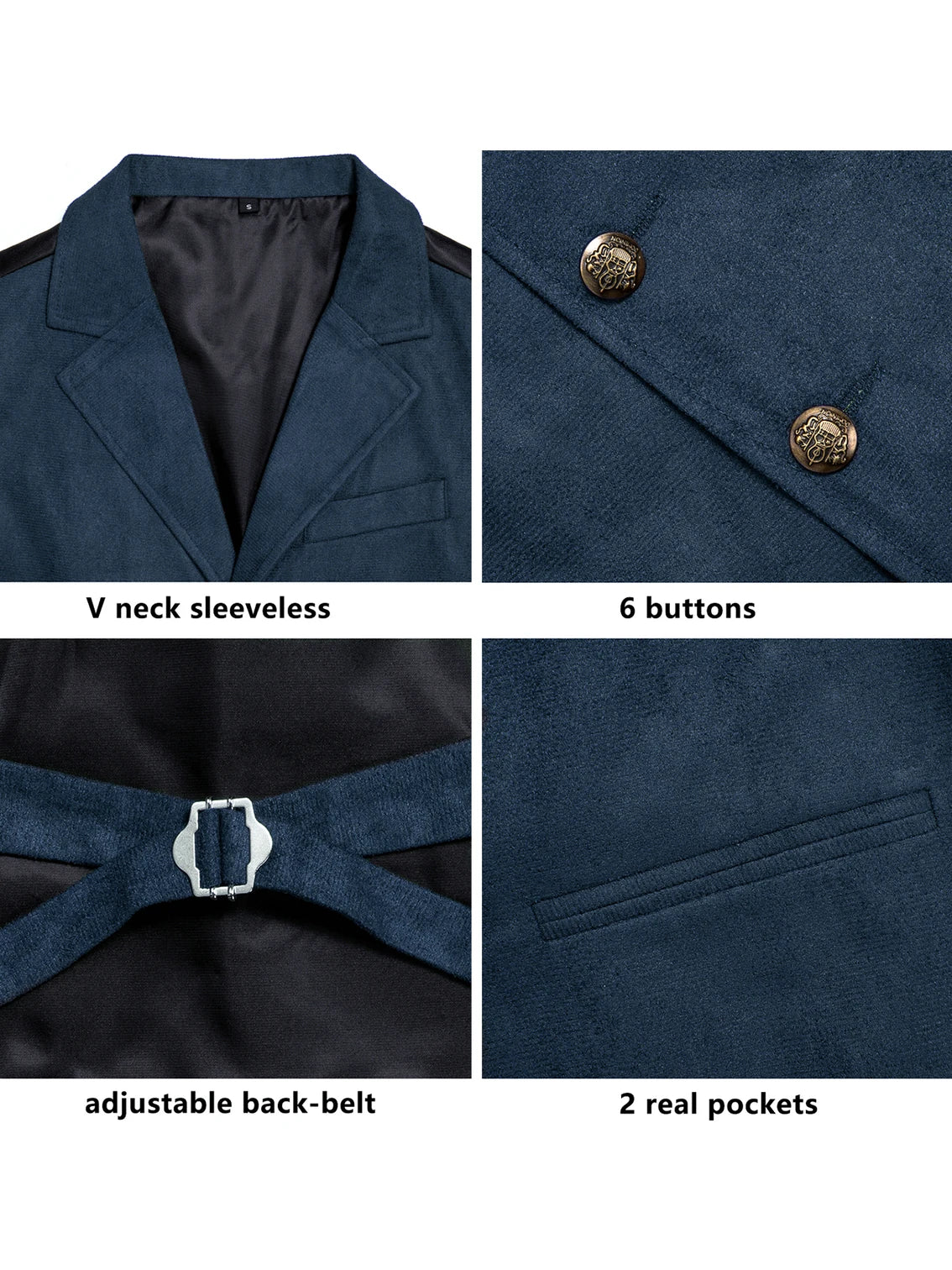 Men's Faux Suede Waistcoat – Single Breasted Slim Fit Formal Vest for Weddings & Business