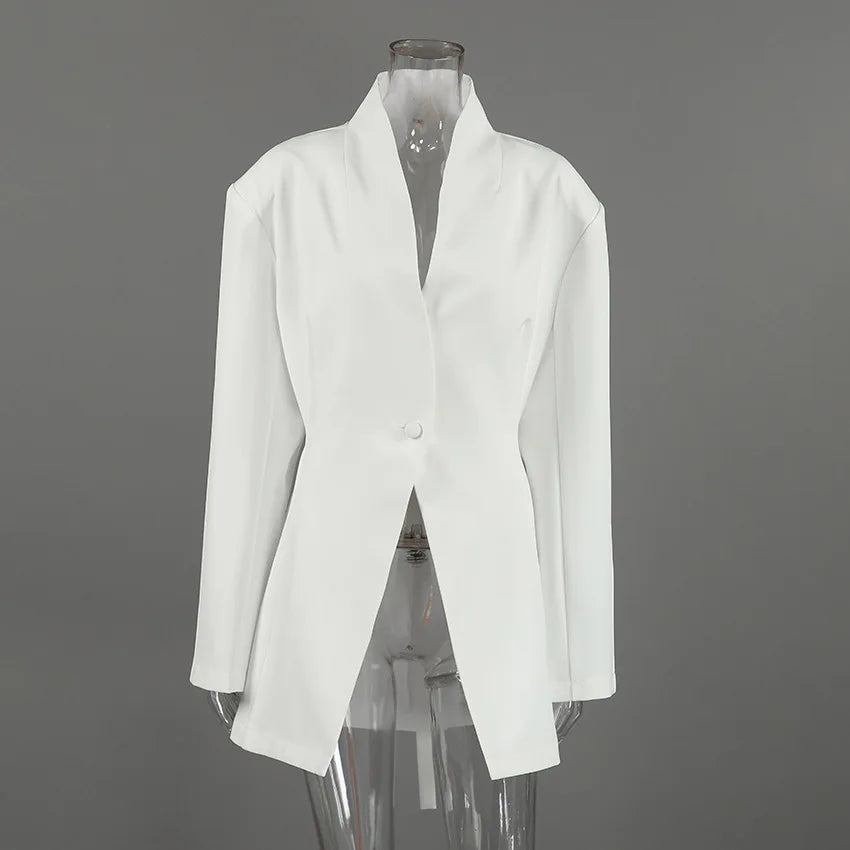 Winter,European,Clothes,Workplace,Office,Suit coat,Chic,Sexy,V-Neck,Elegance,Women,Tops,Long Sleeve,Lace up,Jacket,2026,6722002