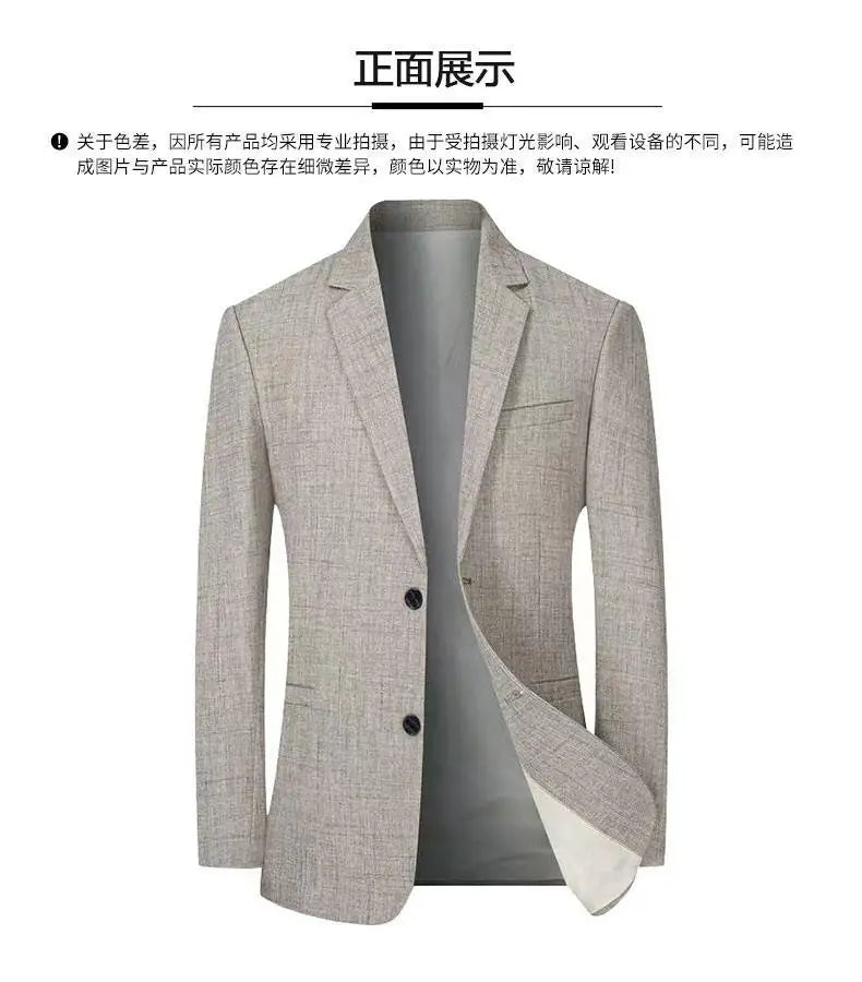 Spring And Autumn Style Casual New Blazer Middle Aged Men Shopping Daily Suit Jackets Comfortable Fashion Outerwear