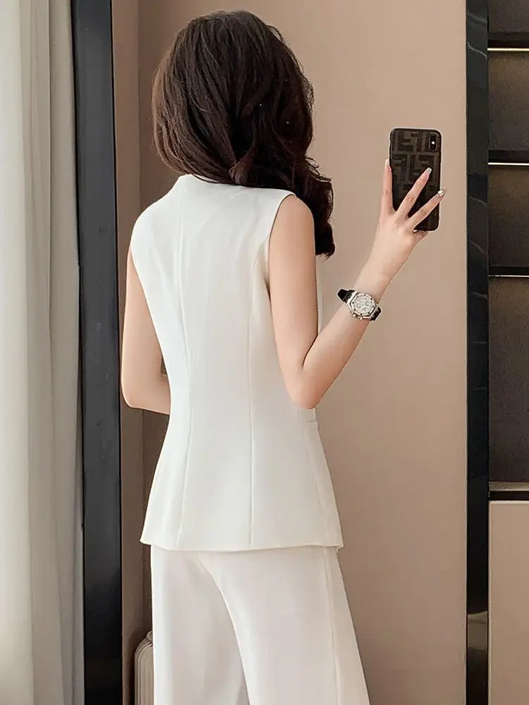 2025 New High-end Women's Spring and Summer Elegant Sleeveless Suit Vest Top