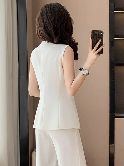 2025 New High-end Women's Spring and Summer Elegant Sleeveless Suit Vest Top