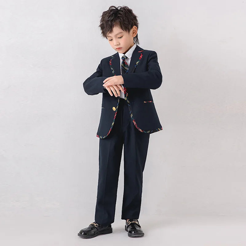 Boys Girls England Style School Uniforms Costume Children's Day Twins Suit Kids Photograph Dress Child Graduation Ceremony Set