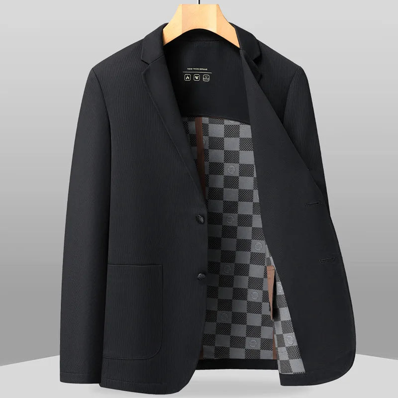 Seamless Adhesive Thin Style Blazer Fashionable Outdoor Travel, Camping, Wedding, Men's Slim-fit Casual Wear, Breathable Blazer