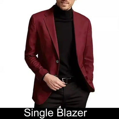 KIDWHXR Men Suit Coat Simple Solid Long Sleeve Male Blazer Turn Down Collar Casual Comfortable Business Casual Man Outerwear