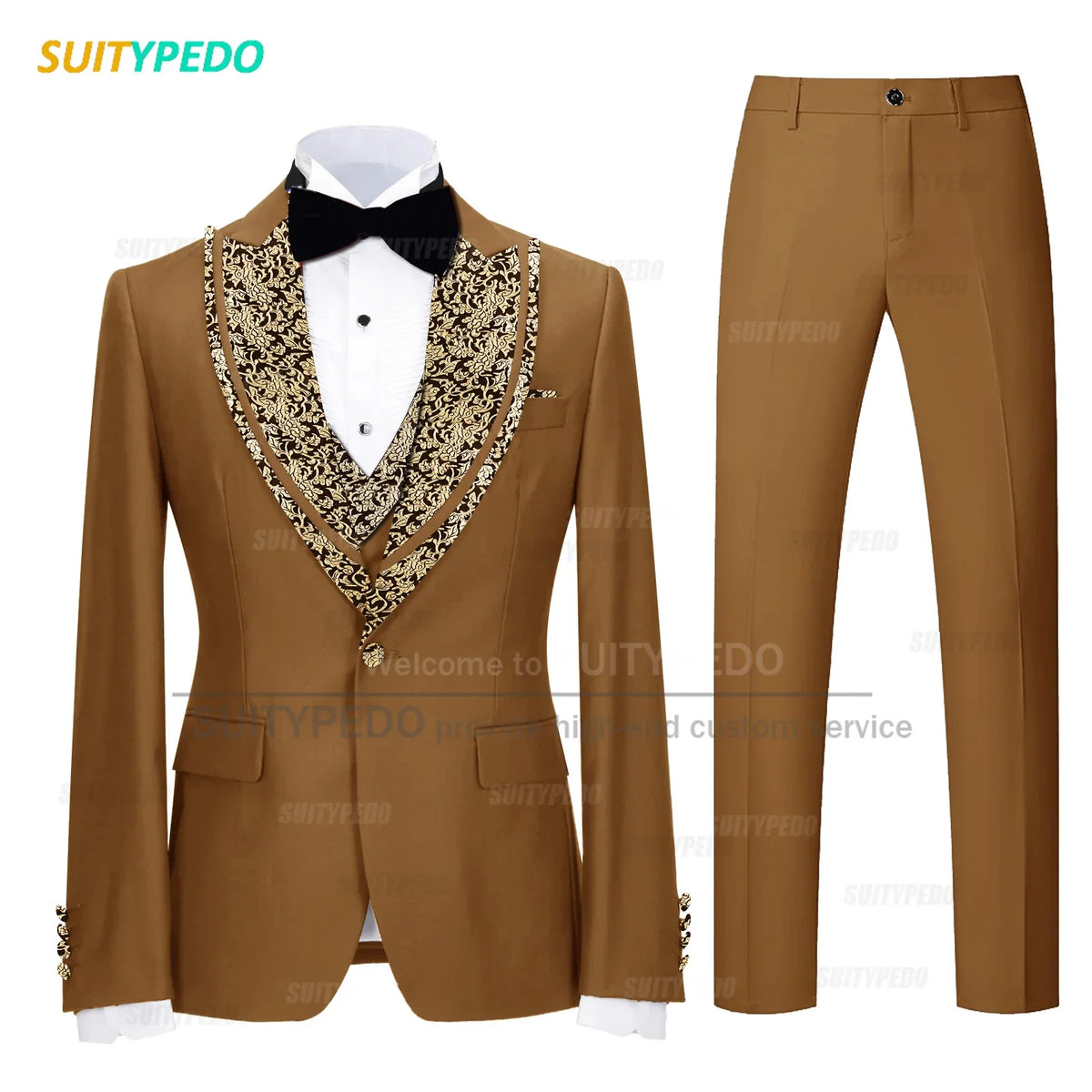 Classic Black Set For Fashion Children Wedding Flower Kid Slim Fit Costumes Formal Party Elegant Blazer Vest Pants 3 Pieces