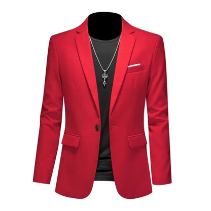 15 Color Fashion Mens Suit Jacket High Quality Slim Fit Solid Color Casual Business Mens Blazers Formal Office Wedding Suit Tops