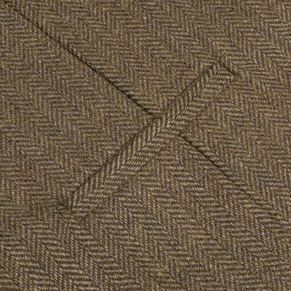 Men's Suit Vest Herringbone V-Neck Single Breasted Brown Green Banquet Wedding