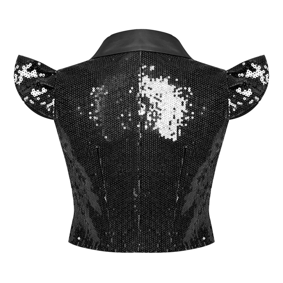 Womens Sparkly Disco Cosutme Sleeveless Vests Sequin Waistcoat for Rave Music Festival Nightclub Jazz Dance Party Dressy Tops