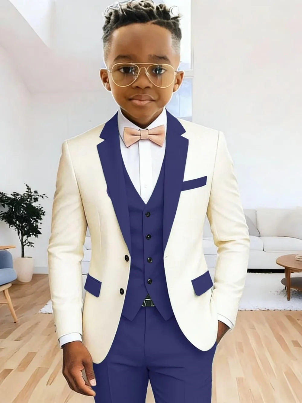 Multi-colors Boys Suits 3 Pieces Jacket Vest Pants Wedding Ring Bearer Outfit Handome Slim Fit Tuxedo For Birthday Party