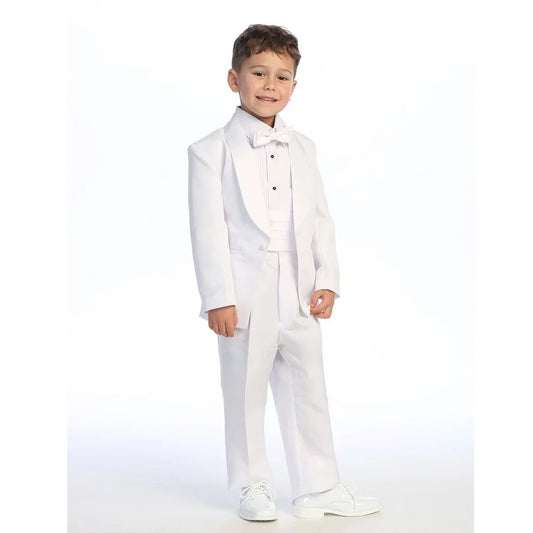 White Boy Suits 2 Piece Elegant Fashion Shawl Lapel One Button Blazer Sets Banquet Prom Party Wedding Tuxedo Kids Clothes