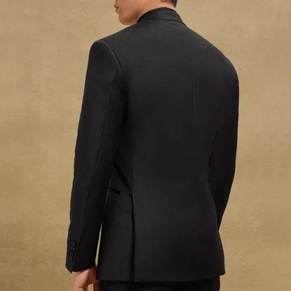 Men Suit Black 2 Pieces Single Button Bright Lapel For Wedding Groom Birthday Banquet Party Business Work Office Jacket Pants