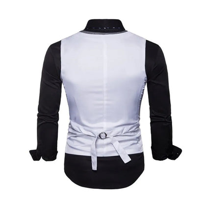 Men's Vest Single Breasted Slim Fit Business Casual Waistcoat for Wedding & Formal Occasions