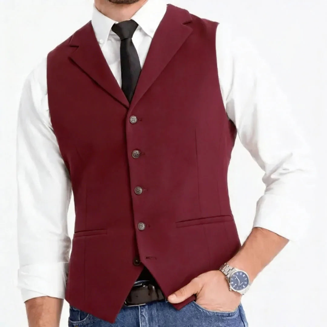 Men Formal Vest Single Breasted Suit Waistcoat for Weddings, Business & Daily Wear
