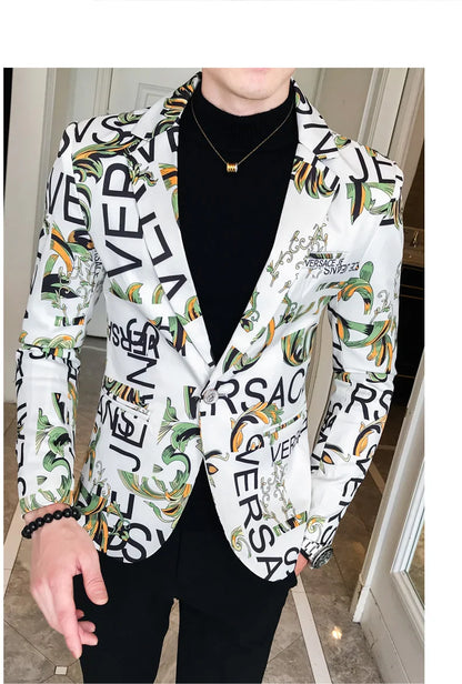 Men's Blazer Suit Jacket 2025 Spring New Fashion Korean Slim Suit Jacket Social Prom Dress Jacket Men's High Quality Clothing