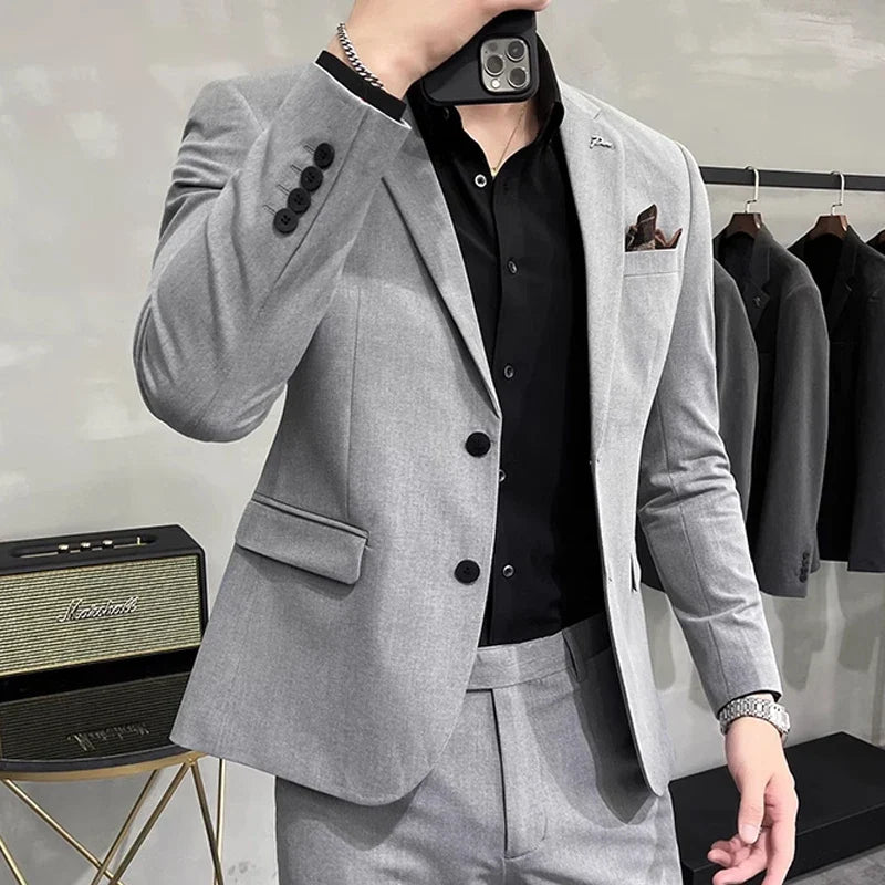 Men's Blazer Suit Jacket – Smart Casual & Business Style – 1 or 2 Button – Wedding & Party