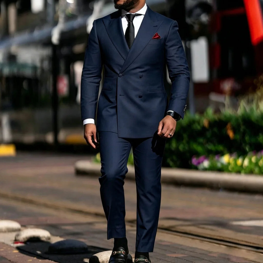 Men Suit Yellow 2 Pieces Double Breasted Solid With Lapel For Wedding Groom Banquet Party Prom Business Work Office Jacket Pants