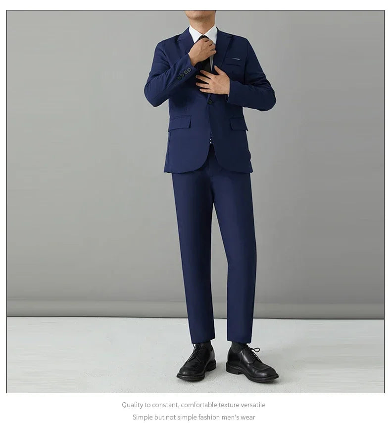 Men's Slim Fit Suit Set – Smart Casual Blazer and Pants for Business, Wedding & Formal Occasions