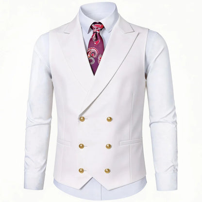 Men's Double Breasted Formal Vest – Wedding, Prom & Business Waistcoat