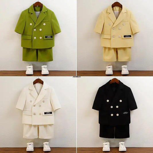 Little Boys Summer Photography Suit Kids Formal Wedding Dress Baby Birthday Wear Children's Day Performance Ceremony Costume