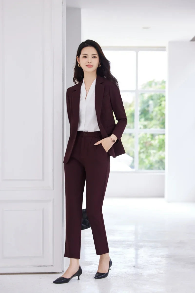 Fashionable professional women's clothing, high-quality two-piece pants + blazer. Exquisite, elegant, comfortable